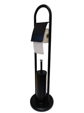 ПОЛОЧКА ДЛЯ ТУАЛЕТНОЙ БУМАГИ + НАБОР ТУАЛЕТНОЙ ЩЕТКИ, ЧЕРНЫЙ МЕТАЛЛ LOFT