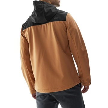 Kurtka z kapturem męska 4F Softshell TSOFM155 - Brązowa L