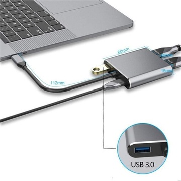 HUB USB-C ADAPTER HDMI 4k VGA USB 3.0 PD