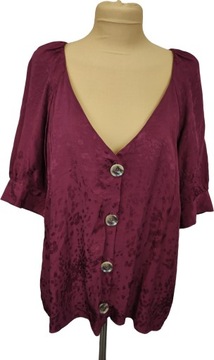 F&F BLUZKA z Głębokim Dekoltem VINTAGE Look r. 46