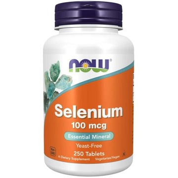 NOW SELENIUM 100MCG 250TA SKÓRA WŁOSY PAZNOKCIE TARCZYCA ODPORNOŚĆ