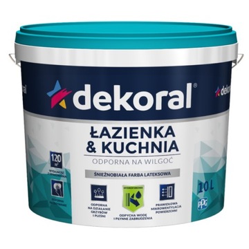 Farba do wnętrz odporna na wilgoć DEKORAL 3L BIAŁA