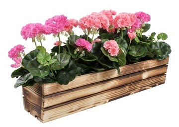 DUŻA OPALANA DREWNIANA SKRZYNKA BALKONOWA 70CM