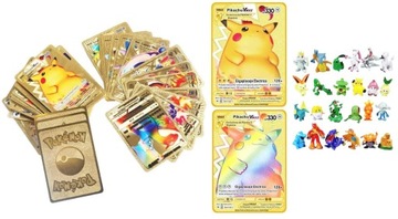 FIGURKI POKEMON 24 sztuki + KARTY POKEMON 55 sztuk
