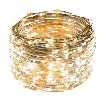 LAMPKI CHOINKOWE LED DRUCIK NA BATERIE OZDOBNE 10 m 3000K