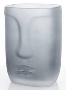 ваза из дымчатого стекла, современная серая 15