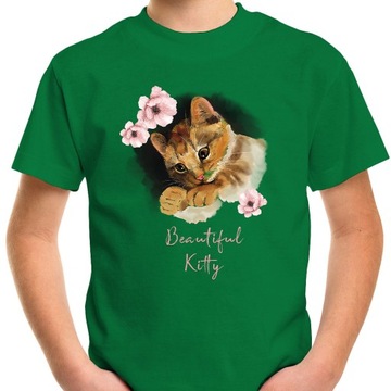 T-SHIRT KOSZULKA DLA DZIECKA KOTY KOTKI 164 SUPER JAKOŚĆ