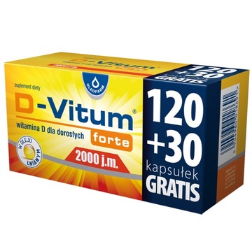 D-Vitum Forte 2000 j.m. witamina D 150 kapsułek