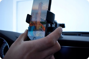 MOCNY SAMOCHODOWY UCHWYT ZACISKOWY NA TELEFON 360°