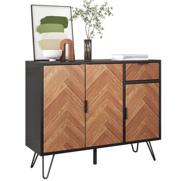 Mała szafka kredens szafka 90x72x30 czarny drewno.