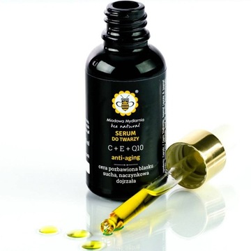 Miodowa Mydlarnia Serum Do Twarzy Szyi Dekoltu + E + Q10 Anti Aging 30 ml