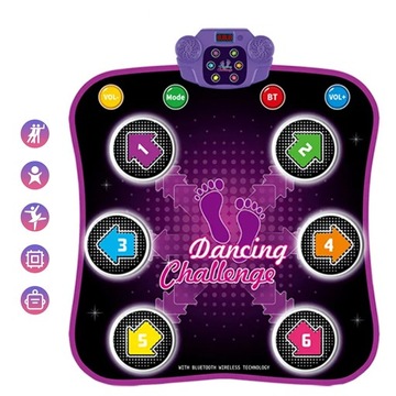 МУЗЫКАЛЬНЫЙ ТАНЦЕВАЛЬНЫЙ КОВРИК BLUETOOTH SKILL GAME 6 LED 79X90см