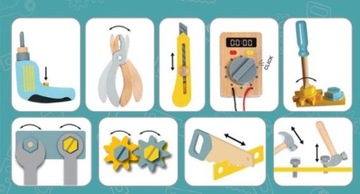 Большой деревянный набор инструментов для детей, органайзер для DIY Kit