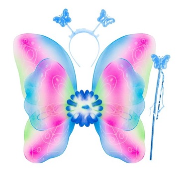 Комплект ЦВЕТНАЯ БАБОЧКА, наряд ФЕЯ, крылья ПАЧКА