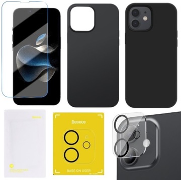 BASEUS SOLIDNE ETUI CASE POKROWIEC DO IPHONE 12 + SZKŁO HARTOWANE X2 ZESTAW