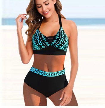 КУПАЛЬНИК БИКИНИ ИЗ ДВУХ ЧАСТЕЙ, ТРУСИКИ С ВЫСОКОЙ ПОСАДКОЙ / M