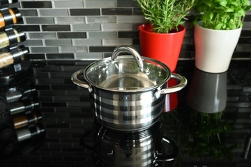 Набор из 4 стальных кастрюль Zilner, кастрюля, сковорода с крышками, 12 предметов, индукция