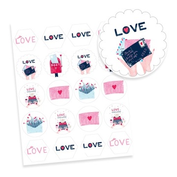 Zestaw naklejek Love letters
