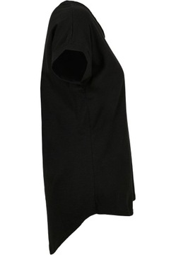 женская черная свободная длинная футболка с удлиненной спиной