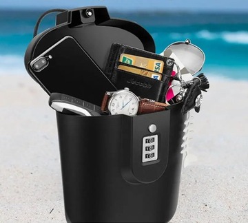 Sejf Plażowy Przenośny Szyfrowany Zamek Kod Szyfr NA PLAŻĘ KUFEREK