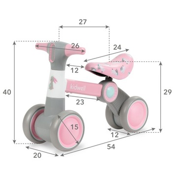 Велосипед-беговел PETITO BUNNY 2в1 с толкателем