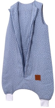 ŚPIWOREK DO SPANIA OCIEPLANY MUŚLINOWY Z NOGAWKAMI DOTS