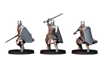 High Humans Warriors with Swords and Shields - x1