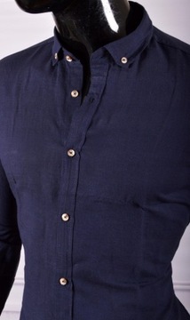 Мужская классическая повседневная льняная рубашка