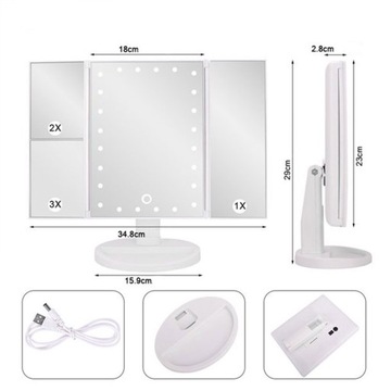 КОСМЕТИЧЕСКОЕ ЗЕРКАЛО ДЛЯ МАКИЯЖА СО СВЕТОДИОДНОЙ ПОДСВЕТКОЙ