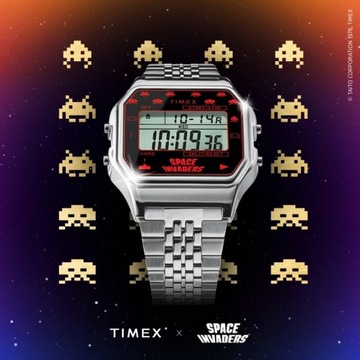 ZEGAREK +grawer Unisex TIMEX T80 X SPACE INVADERS UNISEX TW2V30000 Vintage