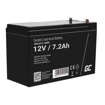 Green Cell AGM VRLA 12V 7.2Ah bezobsługowy akumulator do systemu alarmowego