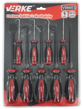 VERKE V06601 НАСАДКИ SKAWLES СКРЕБКИ УПЛОТНЕНИЯ НАБОР КРЮЧКОВ 9 шт.