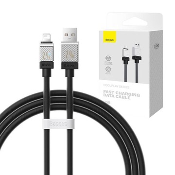 BASEUS KABEL USB PRZEWÓD USB-A LIGHTNING DO TELEFONU IPHONE 2.4A OPLOT 2M