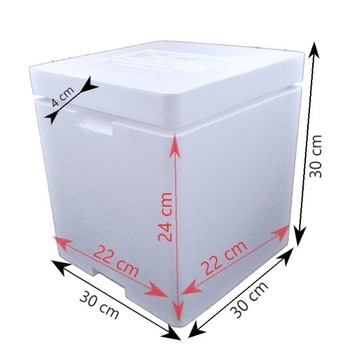 Коробка из прочного пенополистирола 30x30x30 см / 11,5 л