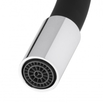 Гибкий черный настенный кухонный смеситель