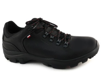 WOJAS 9377-91 buty trekkingowe czarne skórzane 46