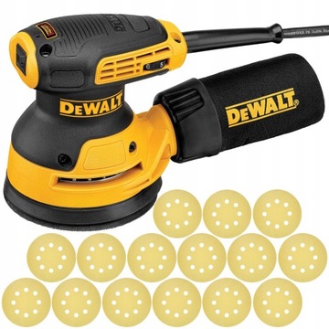 Szlifierka mimośrodowa 280W 125mm DeWALT DWE6423 + papier ścierny 15szt.
