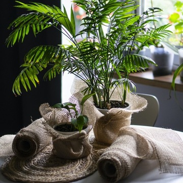 Экологическая джутовая тканевая лента в рулоне 5 см 8 м.