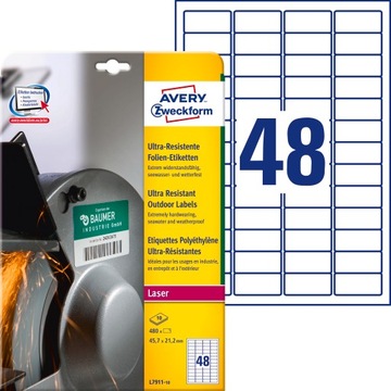 ETYKIETY POLIETYLENOWE AVERY 45,7x21,2mm L7911-10