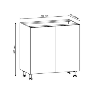 Szafka kuchenna dwudrzwiowa LANGEN D80 dąb artisan push to open