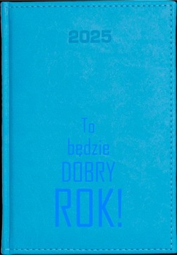 Kalendarz książkowy A4 dzienny 2025 NIEBIESKI GRAWER LOGO