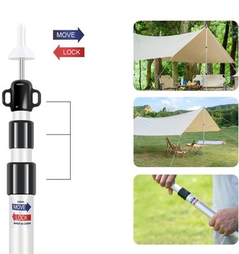 СТОЙКИ БРЕЗЕНТА, ТЕЛЕСКОПИЧЕСКИЕ НАБОР ИЗ 2 ШТ., РЕГУЛИРУЕМЫЕ, 90 СМ-230 СМ