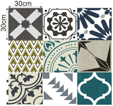 Наклейки на плитку, плитку, лестницу, 9 шт, 30х30см