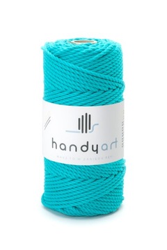 Sznurek do makramy bawełna 3PLY turquoise 5mm 100m