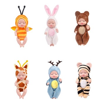 6 SZT.MINI LALKA ODRODZONA DZIECKO ZWIERZĘTA 11CM