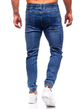 SPODNIE JEANSOWE JOGGERY MĘSKIE GRANATOWE 8121 DENLEY_36/XL