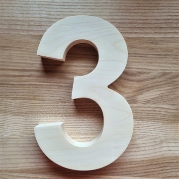 Деревянные цифры, деревянные цифры, 25 см, классика.
