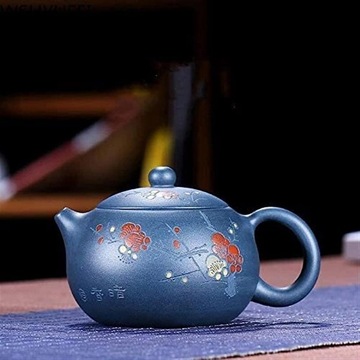 Чайник из фиолетовой глины ручной работы из чистого глины