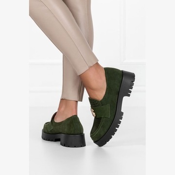 MOKASYNY DAMSKIE SKÓRZANE PL PÓŁBUTY Z OZDOBĄ r 37