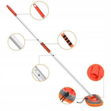 ЩЕТКА ДЛЯ МОЙКИ АВТОМОБИЛЯ НА РУЧКЕ ТЕЛЕСКОПИЧЕСКАЯ ШВАБРА 2 В 1 ИЗ МИКРОФИБРЫ